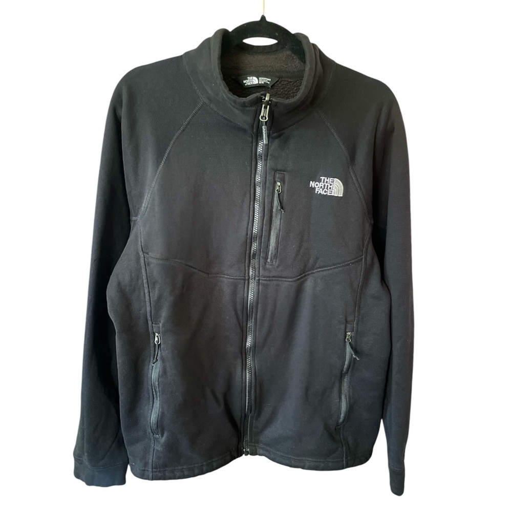 The North Face Men's Medium Black Sweatshirt Fleece Full Zip Jacket Warm - Picture 2 of 4